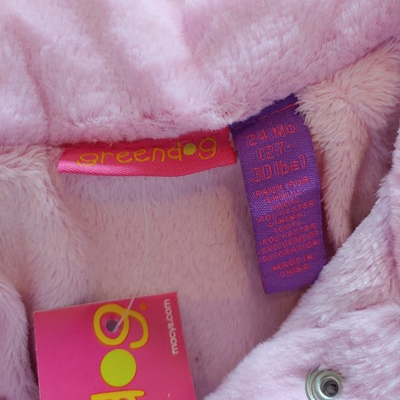 Precious pink faux fur coat with bows - Picture 7 of 8